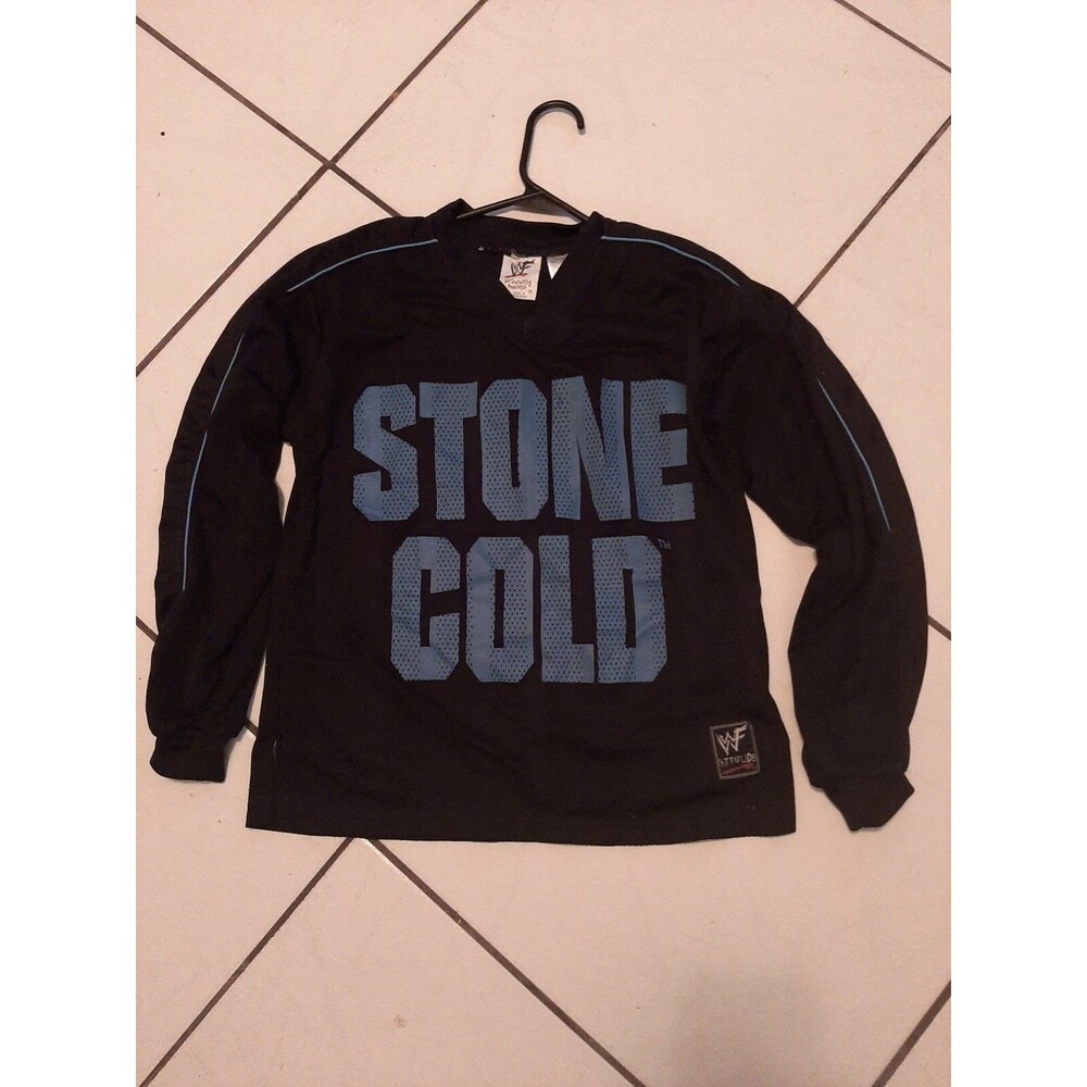 Vtg WWF STONE COLD STEVE AUSTIN jersey Boys L Large 90s Austin  ECW WCW WWE